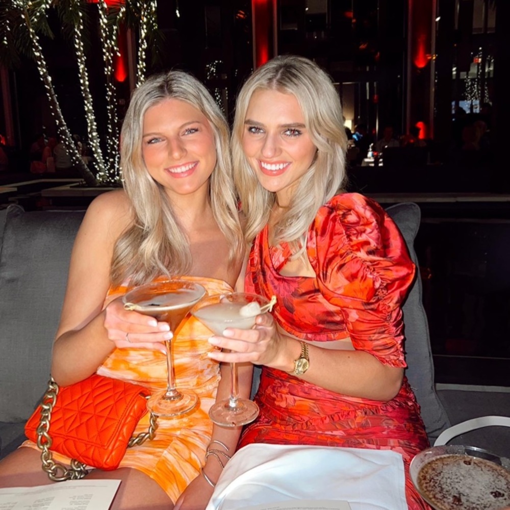Superdown orange mini dress